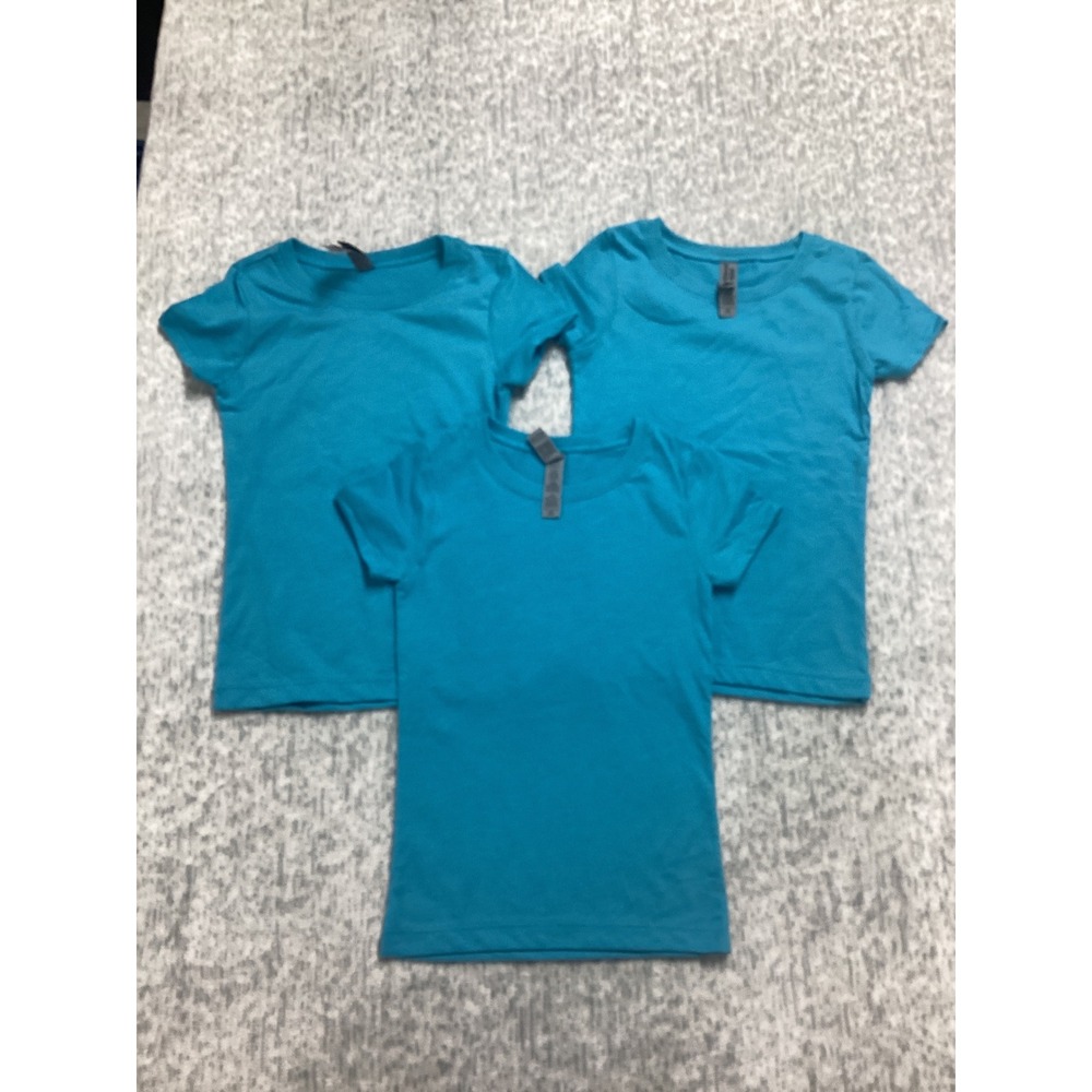 Next Level Apparel Kids Turquoise Blue Short Sleeve T-Shirt‎ 3 Pack Size XS 3/4